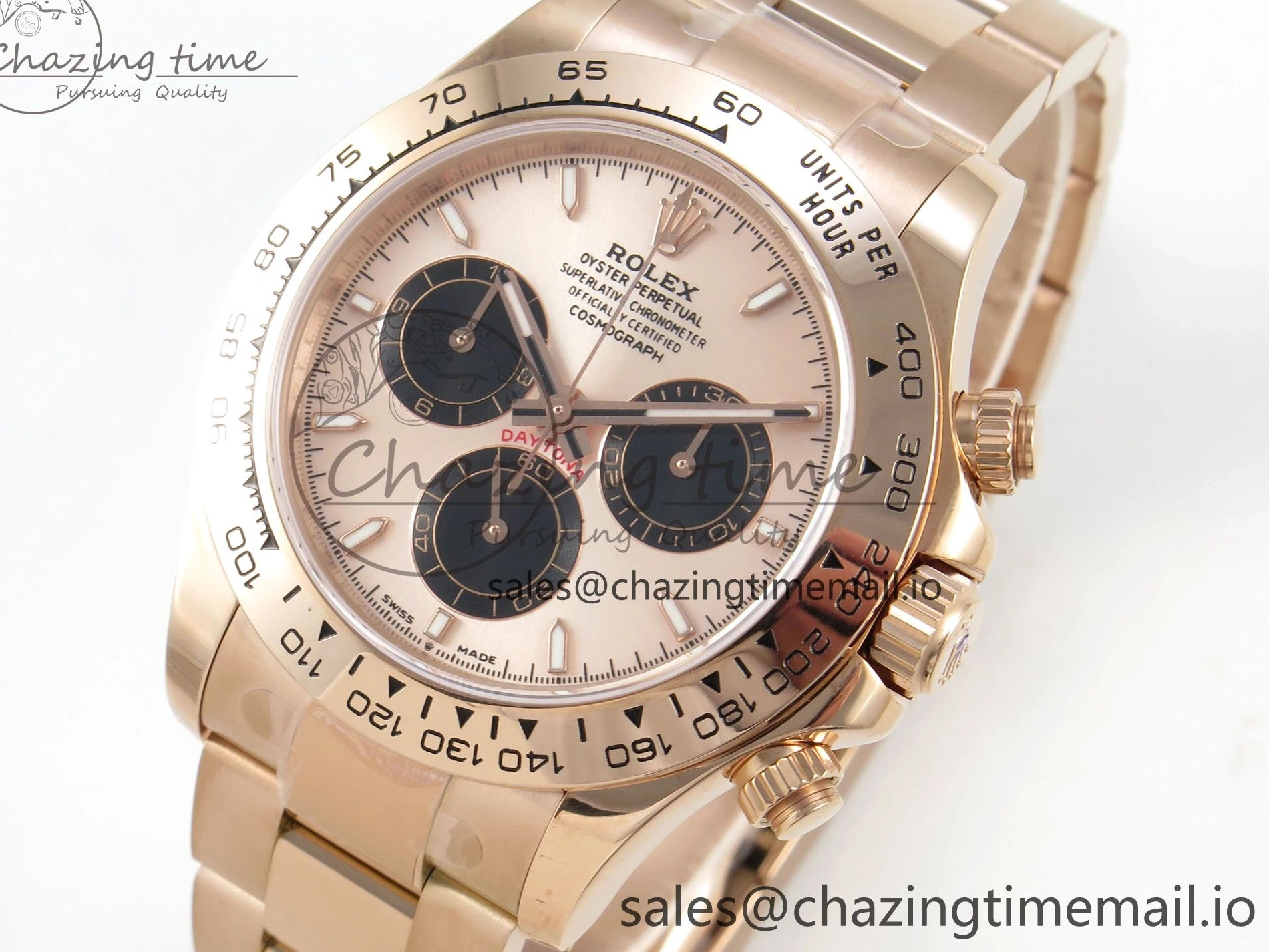 MiroTime 0130 WeatherProof Daytona 126505 RG Clean 1:1 Best Edition RG Champagne Stick Dial on RG Bracelet Super Clone DD 248